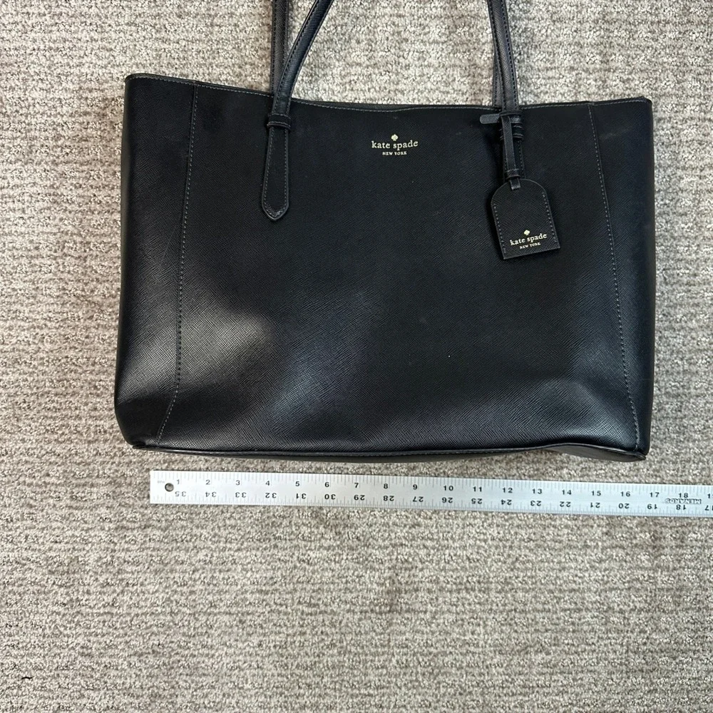 Kate Spade New York Black Saffiano Leather Tote Bag Shoulder Purse WKRU4094